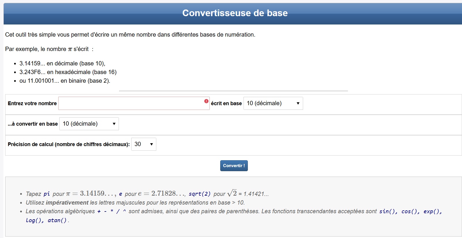 Exemple de page web codée en HTML, CSS et Javascript